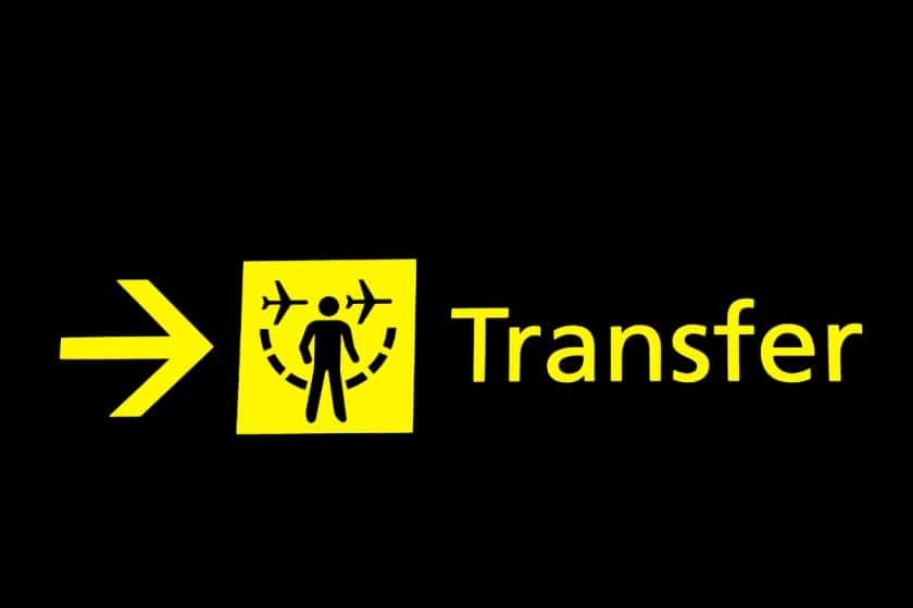 airport transfer sign