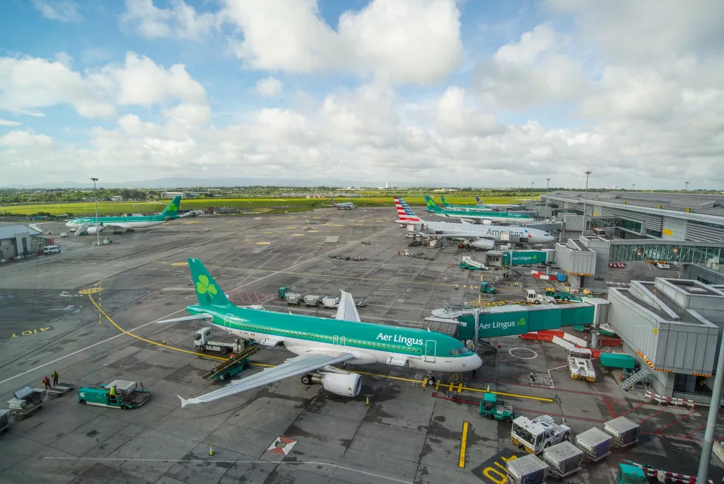 aer lingus planes parked at irish airport