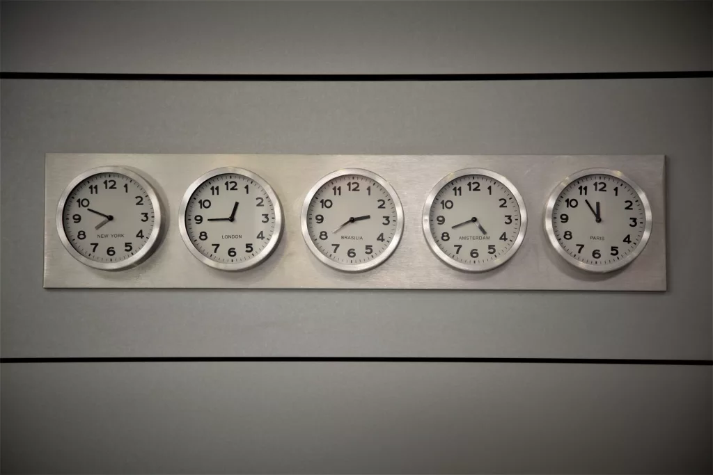 time differnce clocks