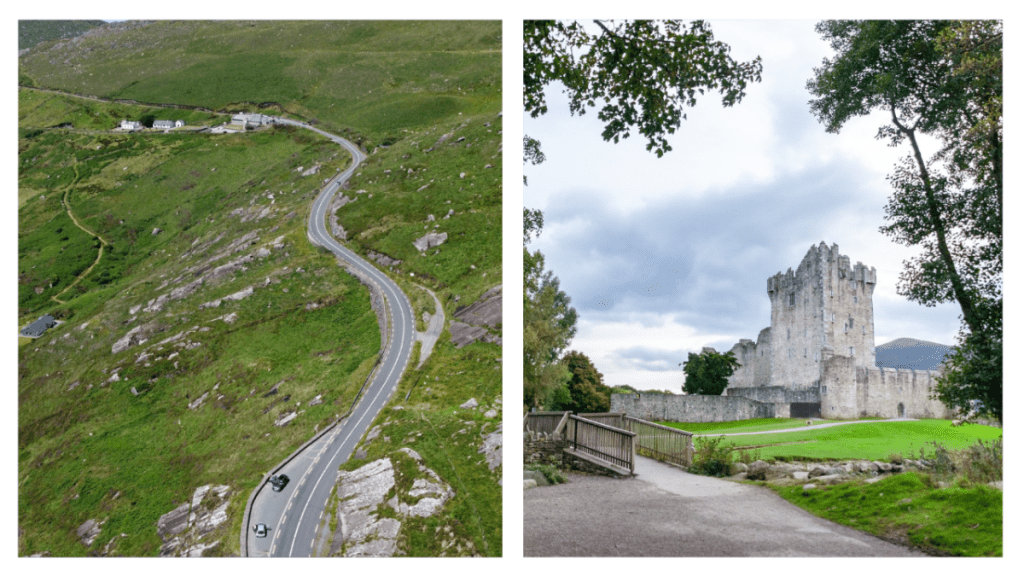 The ring of kerry route and ross castle kerry ireland