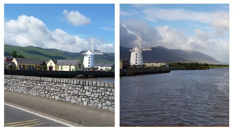 Two images of Blennerville Windmill kerry