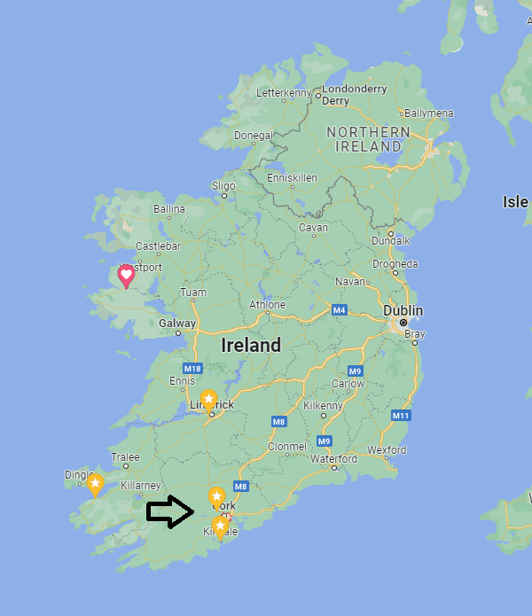 map of where cork is in ireland