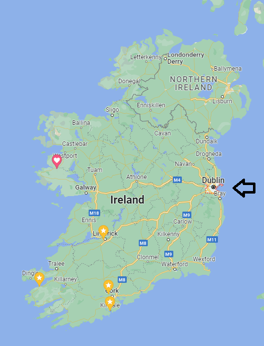 map showing where Dublin is in Ireland
