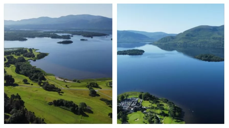 two images of The Lakes of Killarney and Aghadoe heights  viewpoint