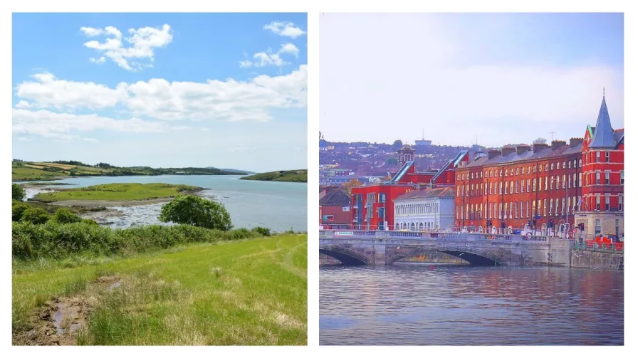 two images of cork ireland