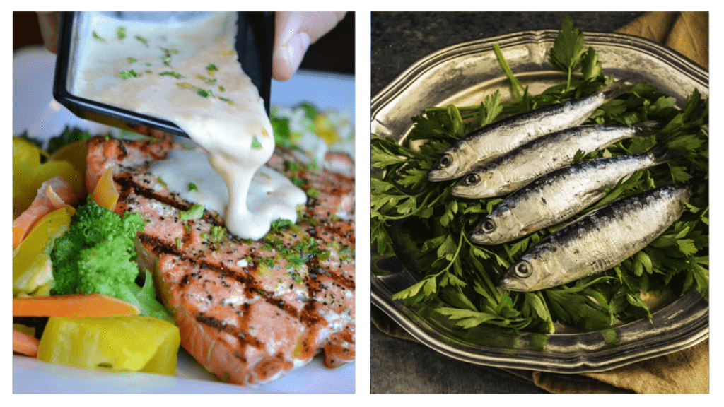 two images of seafood dishes ireland