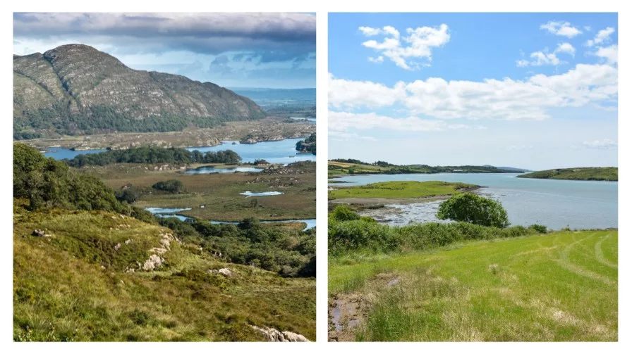 two images of the amazing landscapes of cork Ireland