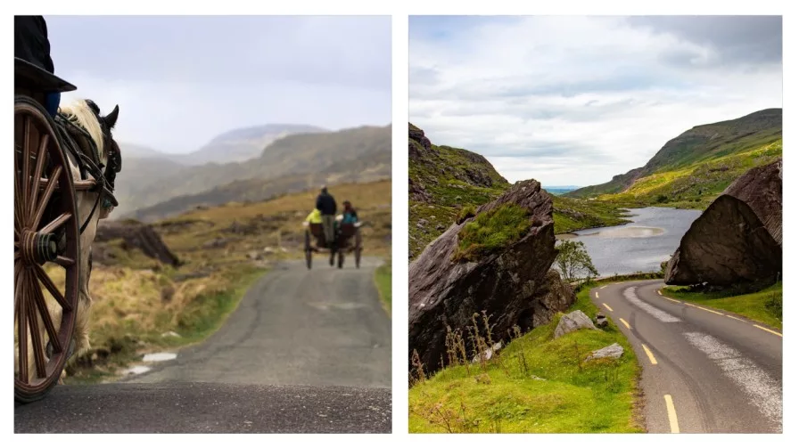 two images of the gap of dunloe kerry ireland