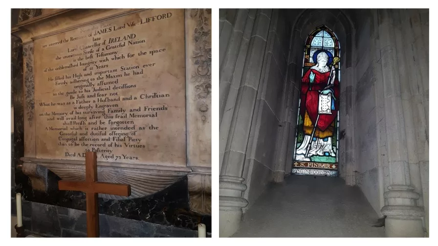 two images of the inside of saint patricks  cathedral 