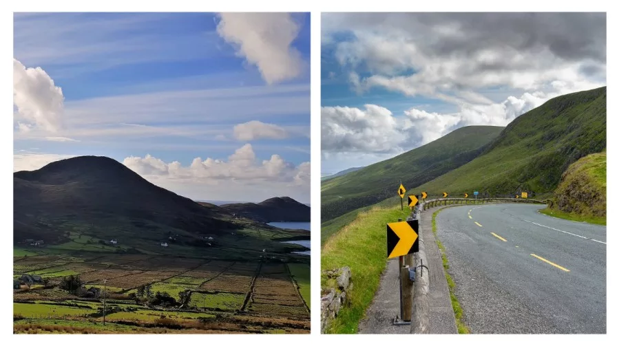 two images of the ring of Kerry landscape