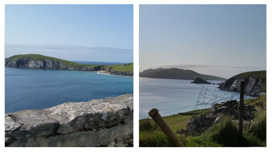 two images of the slea head drive in kerry ireland