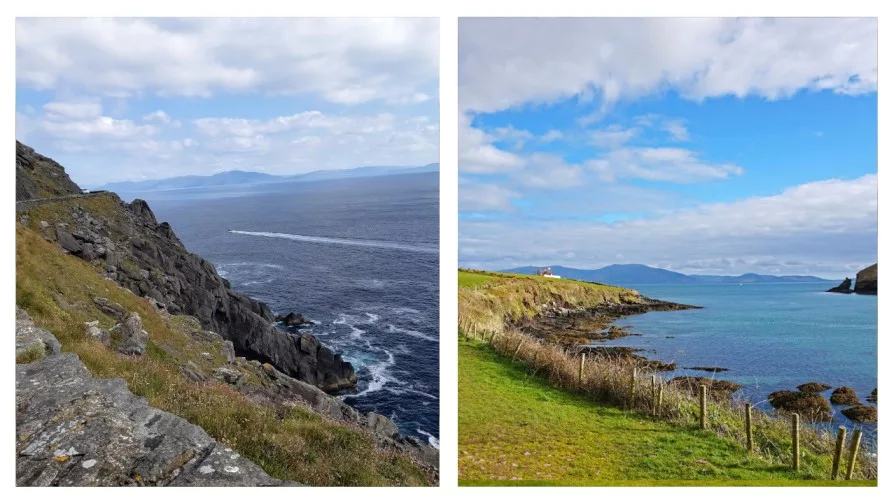 two images of the slea head view of the atlantic in kerry ireland