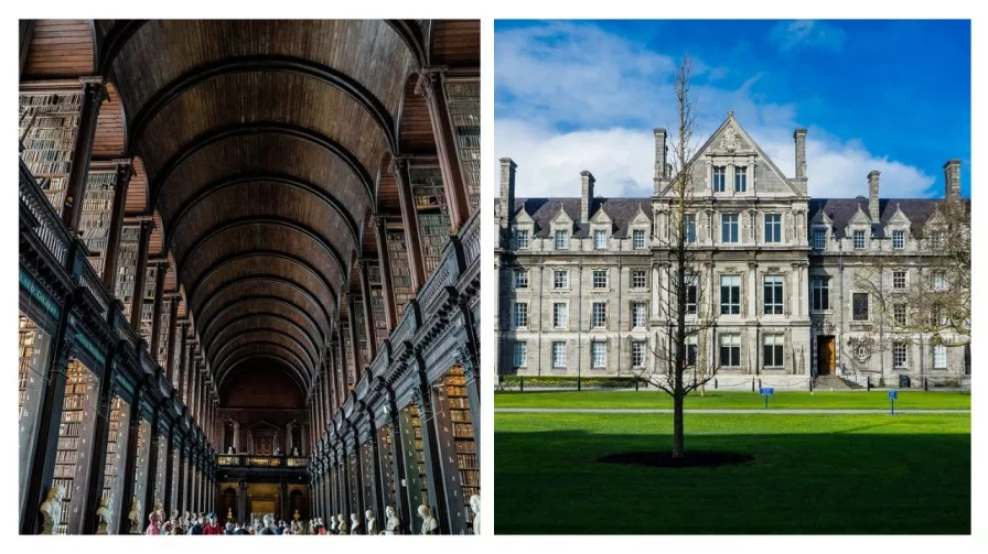 two images of trinity college in dublin ireland