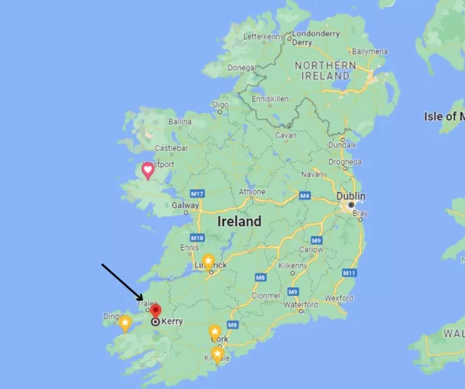 useful Map of where Kerry is in Ireland jpg